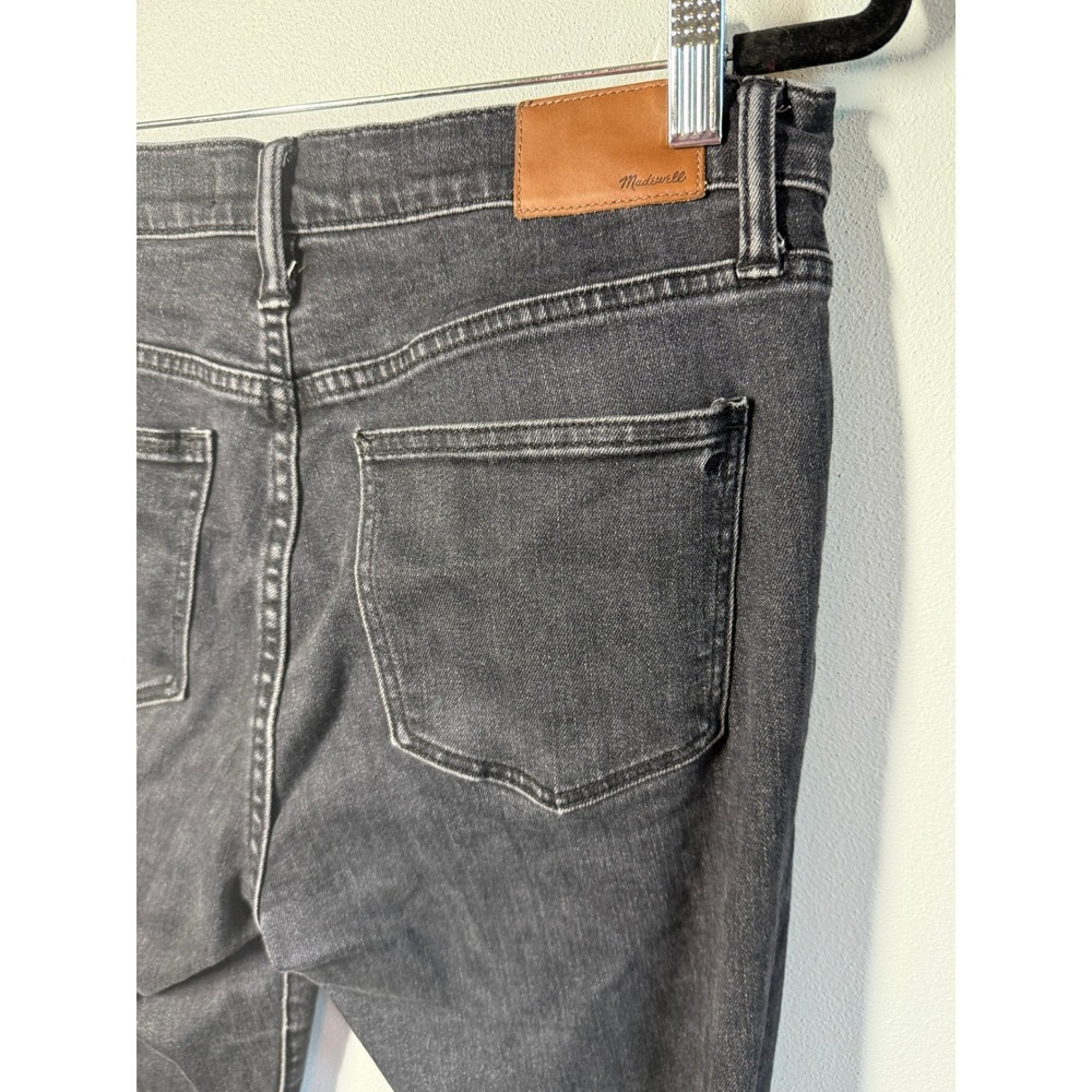 Madewell 9" Skinny High Rise Jeans Distressed Black Raw Hem Size 29 - Picture 6 of 12